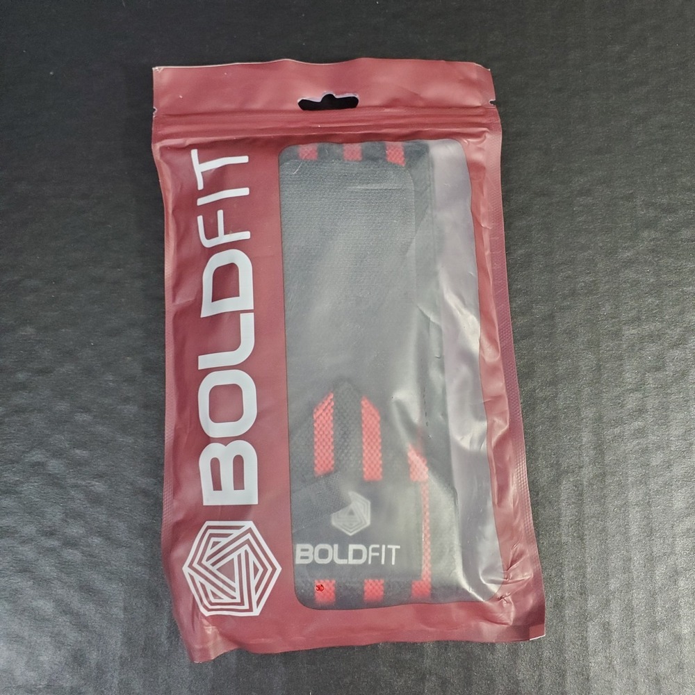Bold Fit Wrist Wrap Support Pair, Black Red Free Size Adult OSFM‎ For Workouts